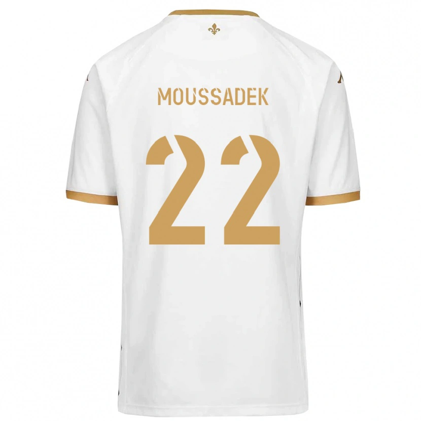 Danxen Kinderen Djamal Moussadek #22 Wit Goud Uitshirt Uittenue 2025/26 T-Shirt