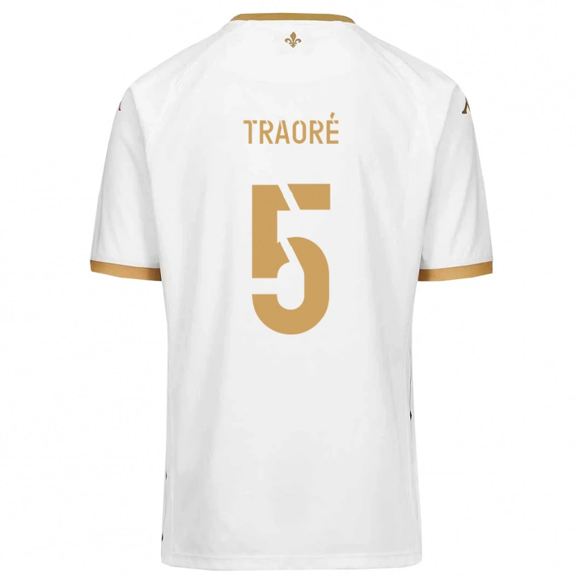 Danxen Kinderen Franck Traoré #5 Wit Goud Uitshirt Uittenue 2025/26 T-Shirt
