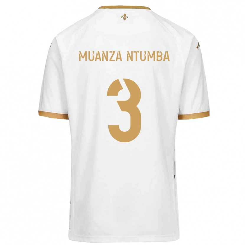 Danxen Kinderen Olivier Muanza Ntumba #3 Wit Goud Uitshirt Uittenue 2025/26 T-Shirt