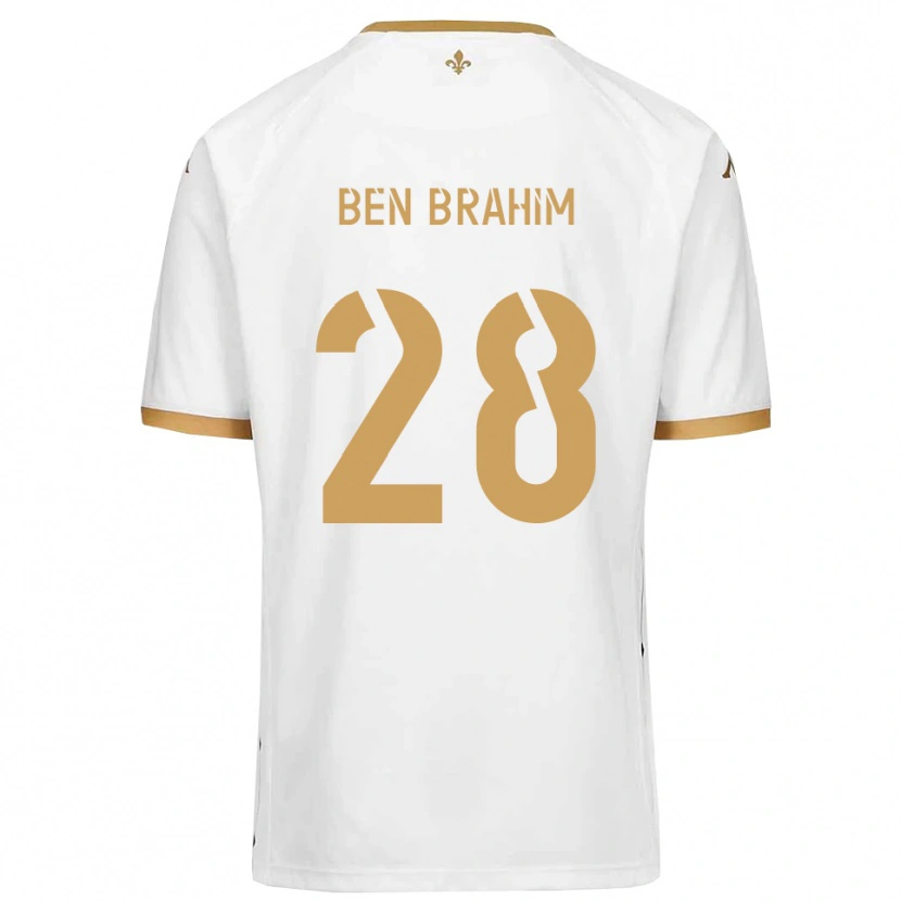 Danxen Kinderen Samir Ben Brahim #28 Wit Goud Uitshirt Uittenue 2025/26 T-Shirt