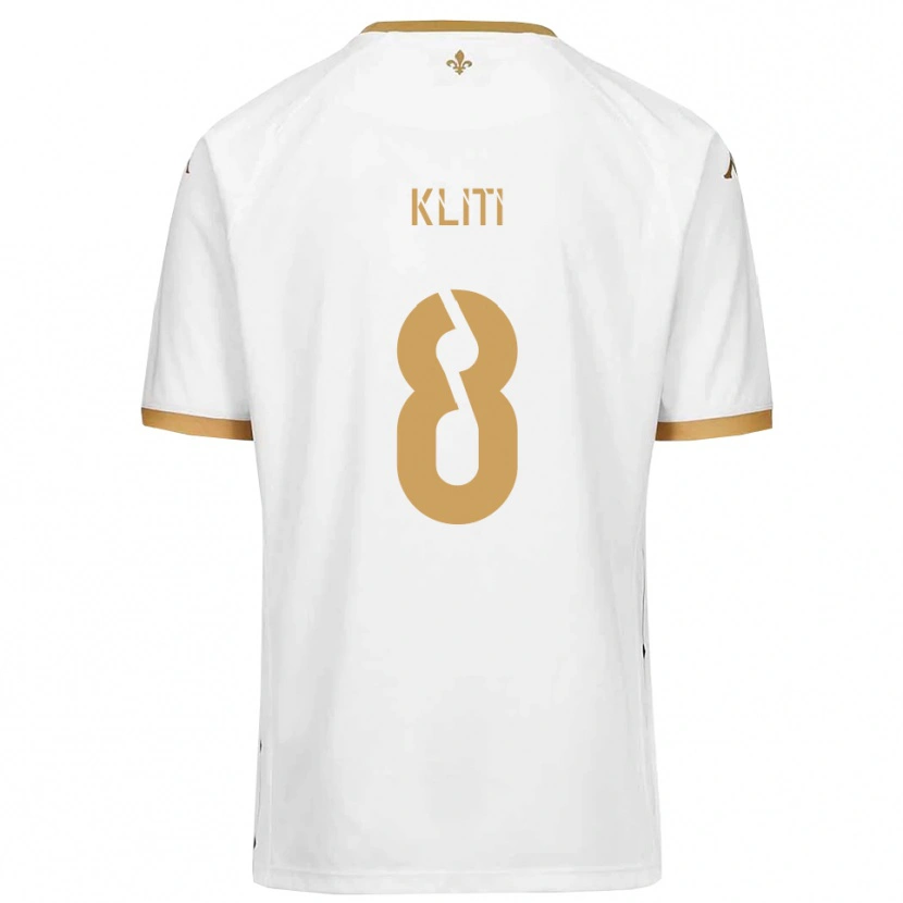 Danxen Kinderen Ayoub Kliti #8 Wit Goud Uitshirt Uittenue 2025/26 T-Shirt