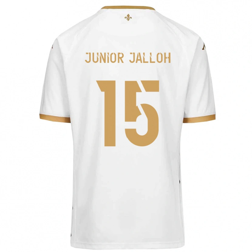 Danxen Kinderen Abubakar Junior Jalloh #15 Wit Goud Uitshirt Uittenue 2025/26 T-Shirt