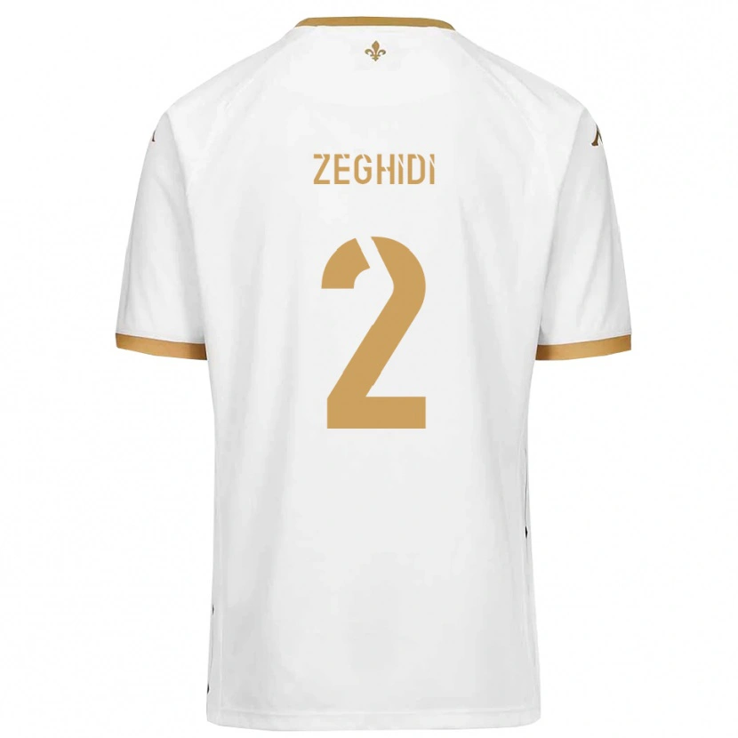 Danxen Kinderen Yanis Zeghidi #2 Wit Goud Uitshirt Uittenue 2025/26 T-Shirt