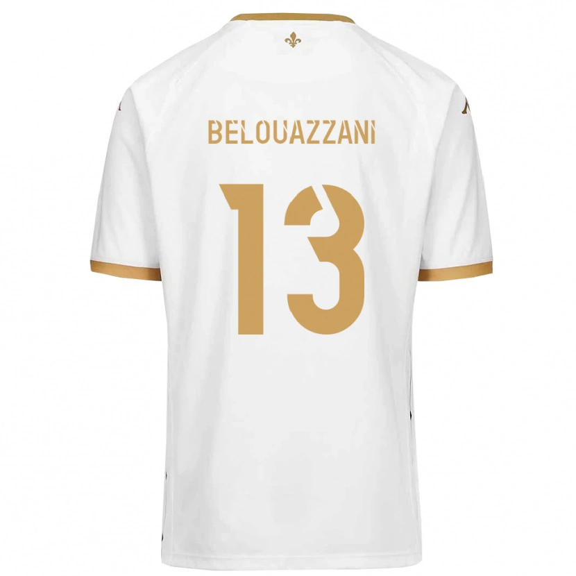 Danxen Kinderen Islam Belouazzani #13 Wit Goud Uitshirt Uittenue 2025/26 T-Shirt