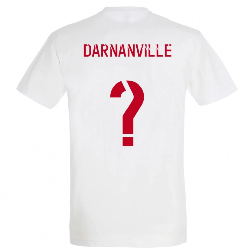 Danxen Kinderen Clément Darnanville #0 Wit Rood Geel Uitshirt Uittenue 2025/26 T-Shirt