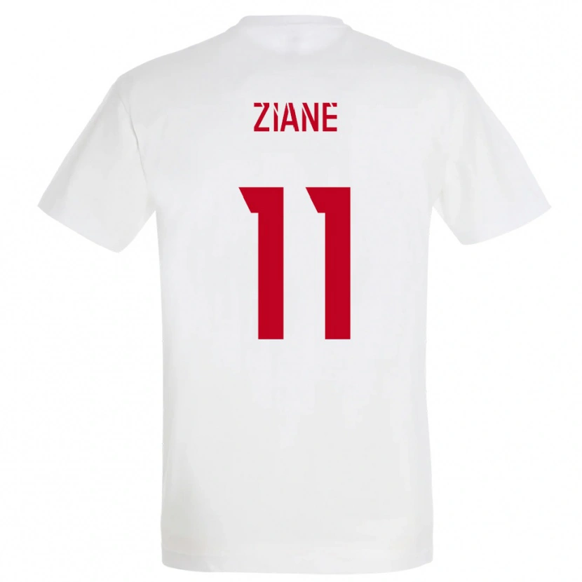 Danxen Kinderen Mohamed Ziane #11 Wit Rood Geel Uitshirt Uittenue 2025/26 T-Shirt