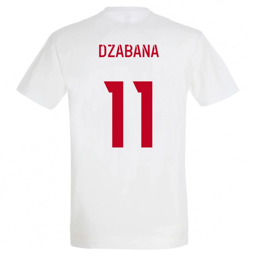 Danxen Kinderen Alan Dzabana #11 Wit Rood Geel Uitshirt Uittenue 2025/26 T-Shirt