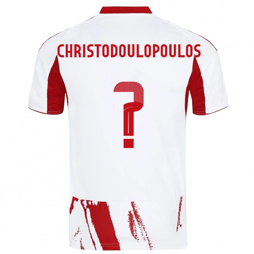 Danxen Kinderen Giannis Christodoulopoulos #0 Wit Rood Uitshirt Uittenue 2025/26 T-Shirt