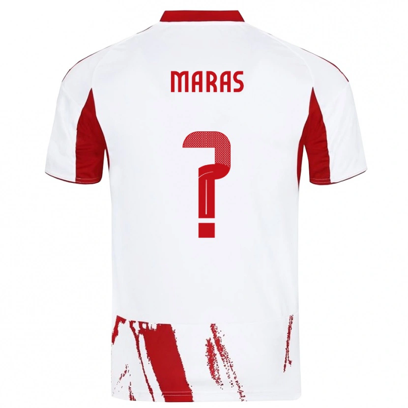 Danxen Kinderen Konstantinos Maras #0 Wit Rood Uitshirt Uittenue 2025/26 T-Shirt