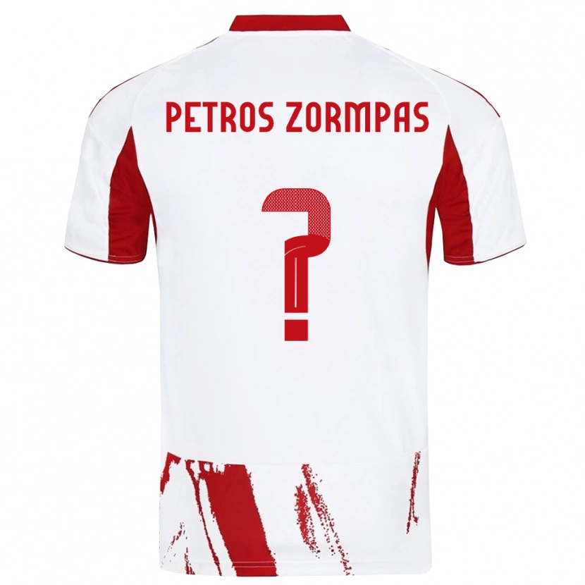 Danxen Kinderen Spyridon Petros Zormpas #0 Wit Rood Uitshirt Uittenue 2025/26 T-Shirt