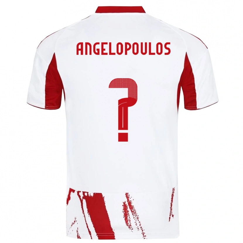 Danxen Kinderen Konstantinos Angelopoulos #0 Wit Rood Uitshirt Uittenue 2025/26 T-Shirt