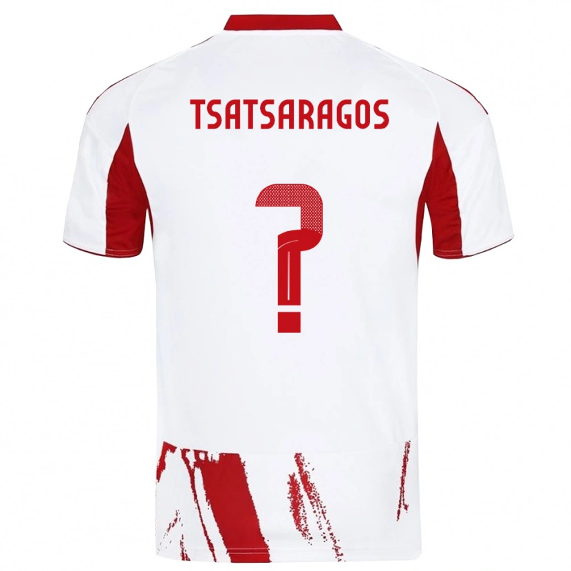 Danxen Kinderen Giannis Tsatsaragos #0 Wit Rood Uitshirt Uittenue 2025/26 T-Shirt