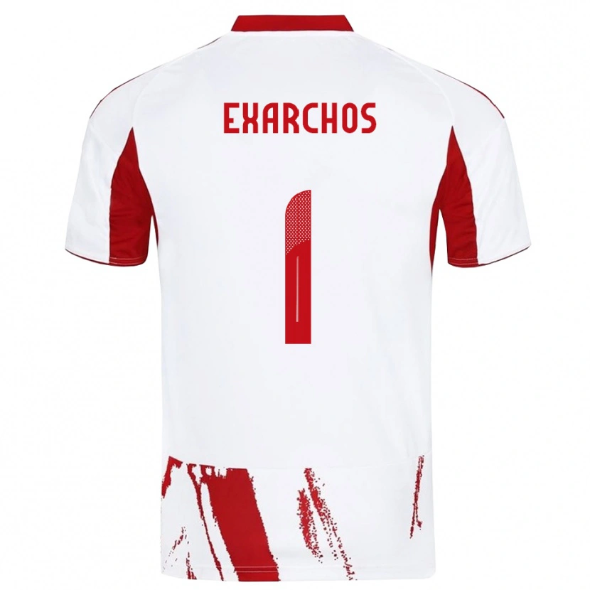 Danxen Kinderen Alexandros Exarchos #1 Wit Rood Uitshirt Uittenue 2025/26 T-Shirt