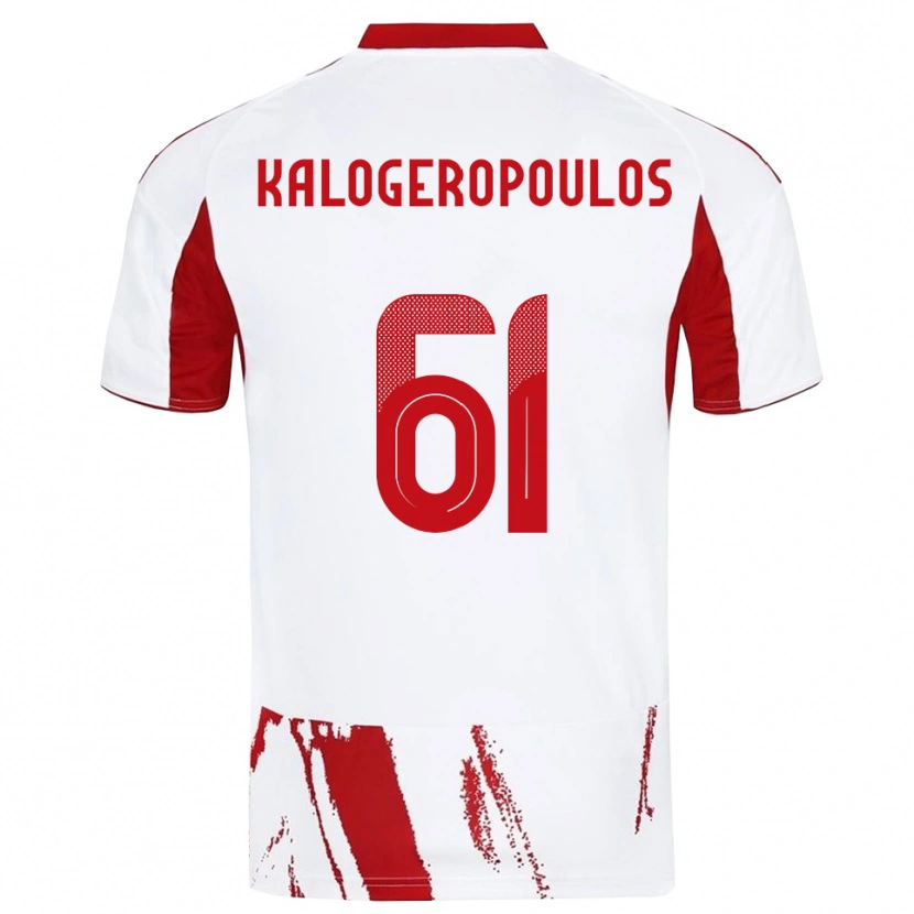 Danxen Kinderen Alexios Kalogeropoulos #61 Wit Rood Uitshirt Uittenue 2025/26 T-Shirt