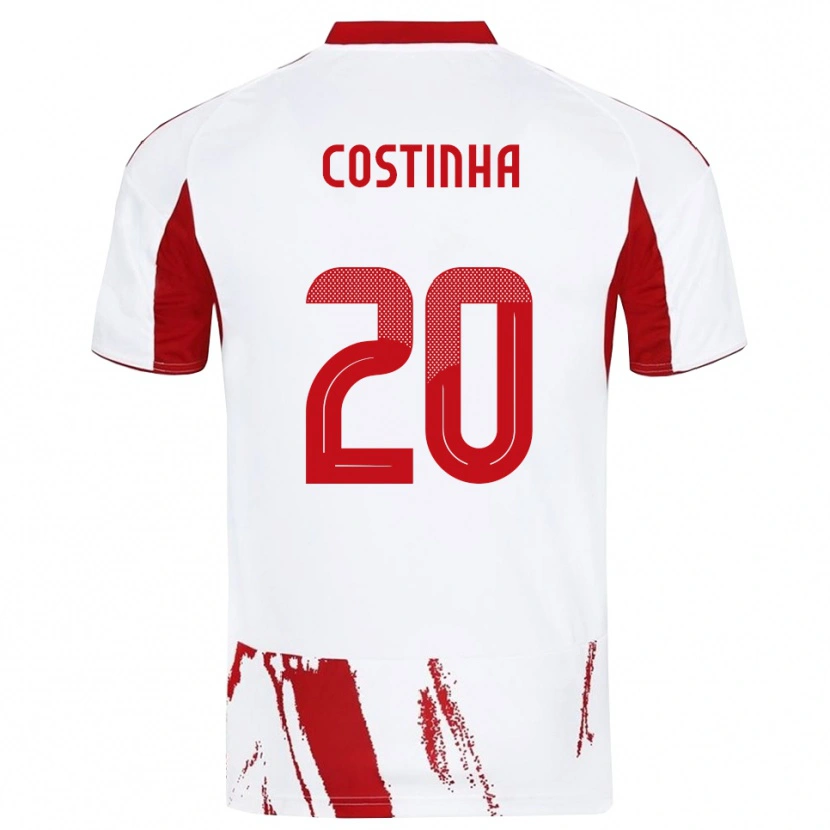 Danxen Kinderen Costinha #20 Wit Rood Uitshirt Uittenue 2025/26 T-Shirt