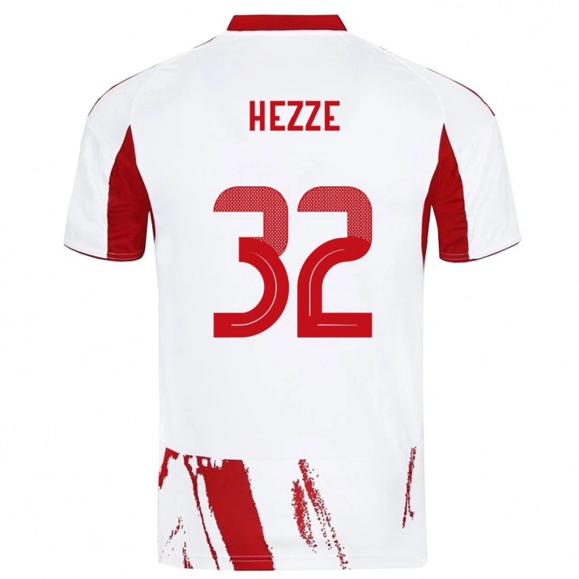 Danxen Kinderen Santiago Hezze #32 Wit Rood Uitshirt Uittenue 2025/26 T-Shirt