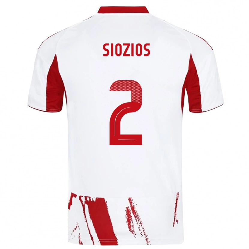 Danxen Kinderen Georgios Siozios #2 Wit Rood Uitshirt Uittenue 2025/26 T-Shirt