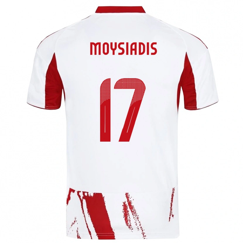 Danxen Kinderen Alexandros Moysiadis #17 Wit Rood Uitshirt Uittenue 2025/26 T-Shirt
