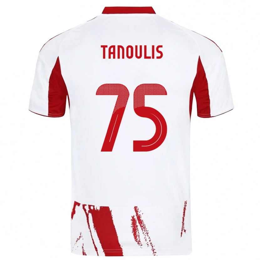 Danxen Kinderen Konstantinos Tanoulis #75 Wit Rood Uitshirt Uittenue 2025/26 T-Shirt
