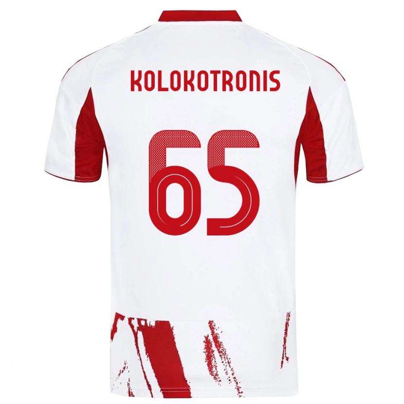 Danxen Kinderen Petros Kolokotronis #65 Wit Rood Uitshirt Uittenue 2025/26 T-Shirt