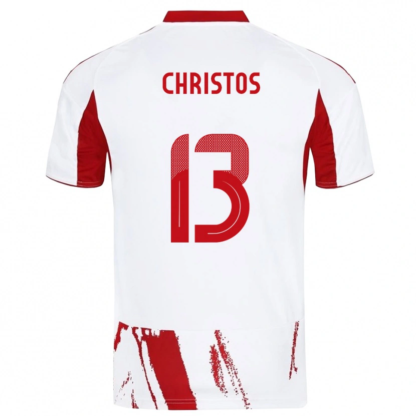 Danxen Kinderen Christos Michailidis #13 Wit Rood Uitshirt Uittenue 2025/26 T-Shirt