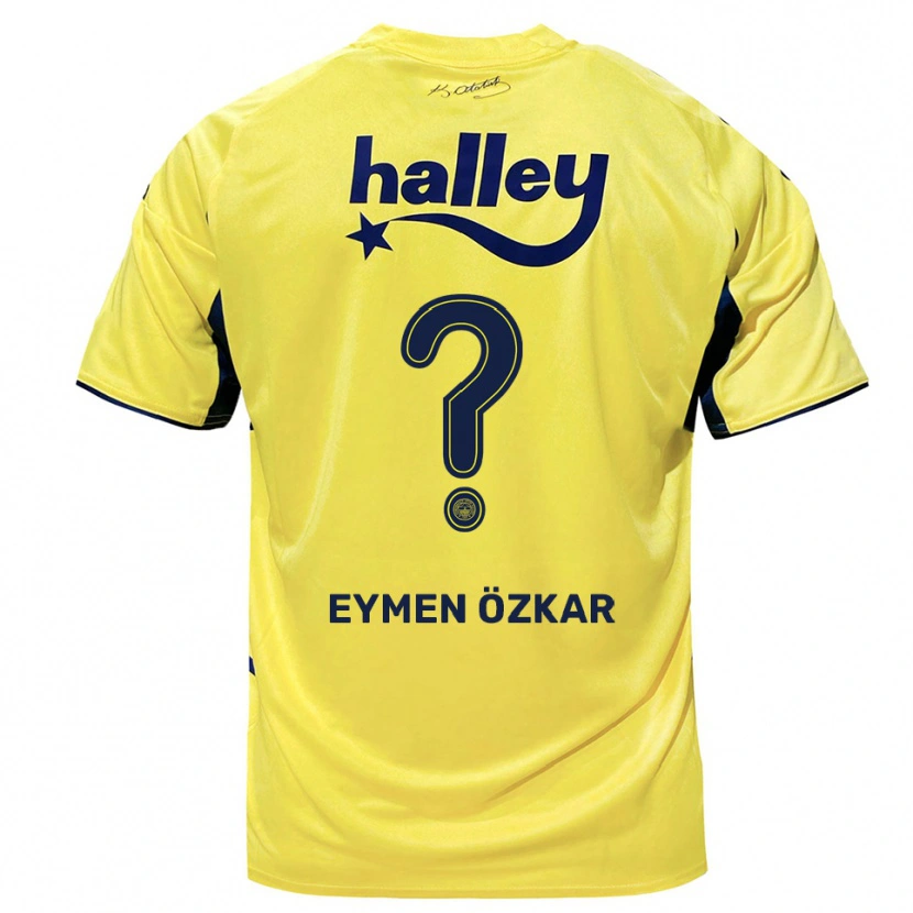 Danxen Kinderen Ali Eymen Özkar #0 Geel Donkerblauw Uitshirt Uittenue 2025/26 T-Shirt