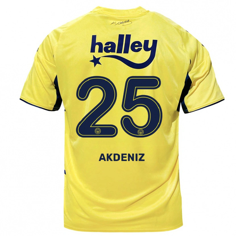 Danxen Kinderen Zeynep Akdeniz #25 Geel Donkerblauw Uitshirt Uittenue 2025/26 T-Shirt