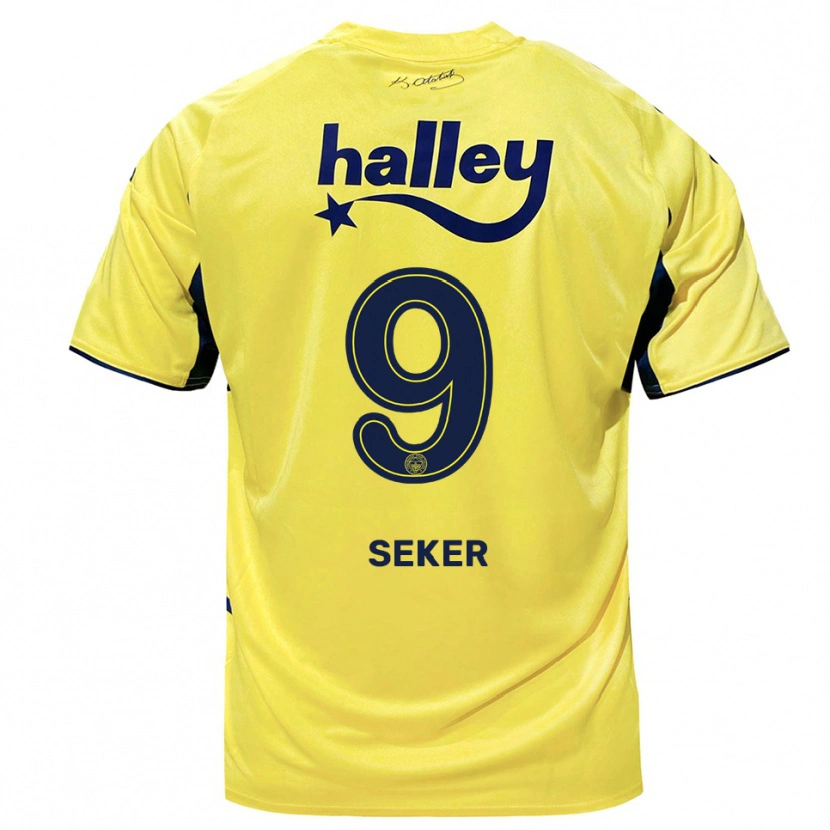 Danxen Kinderen Busem Şeker #9 Geel Donkerblauw Uitshirt Uittenue 2025/26 T-Shirt