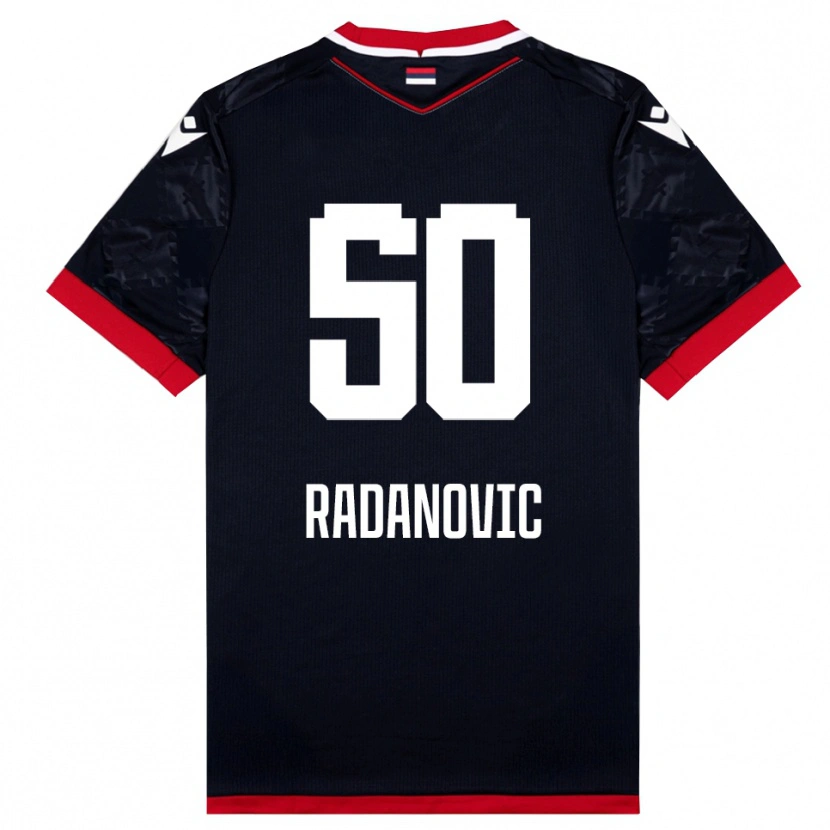 Danxen Kinderen Savo Radanovic #50 Zwart Rood Uitshirt Uittenue 2025/26 T-Shirt