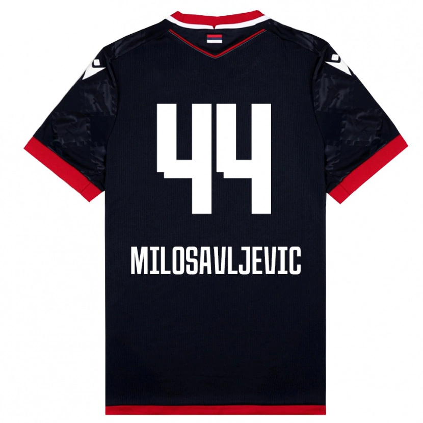 Danxen Kinderen Veljko Milosavljevic #44 Zwart Rood Uitshirt Uittenue 2025/26 T-Shirt