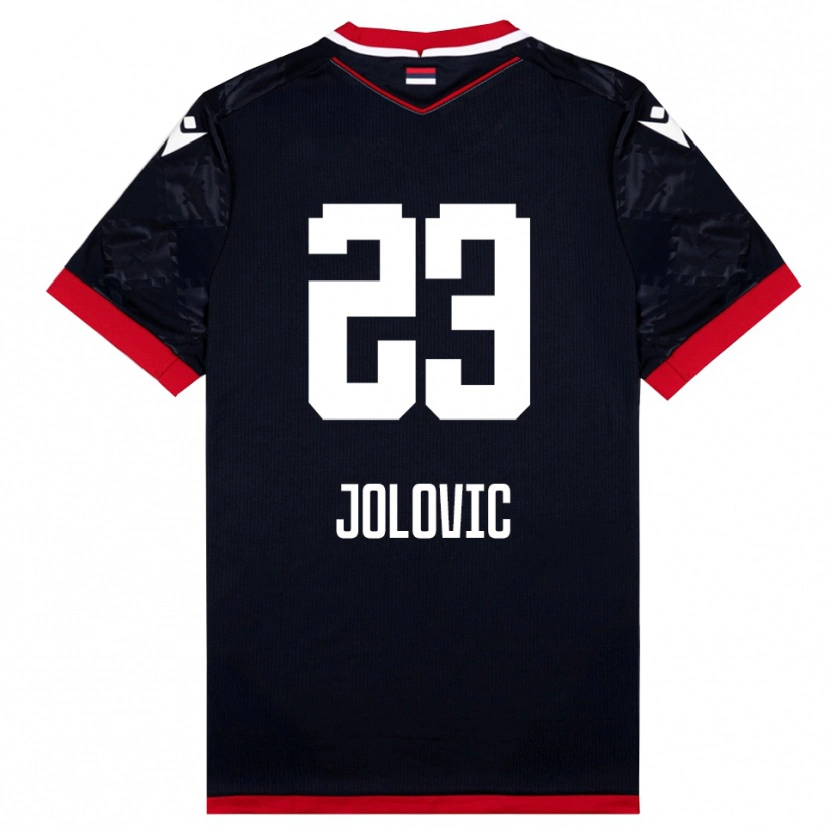Danxen Kinderen Bogdan Jolovic #23 Zwart Rood Uitshirt Uittenue 2025/26 T-Shirt
