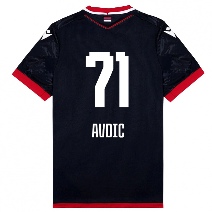 Danxen Kinderen Adem Avdic #71 Zwart Rood Uitshirt Uittenue 2025/26 T-Shirt