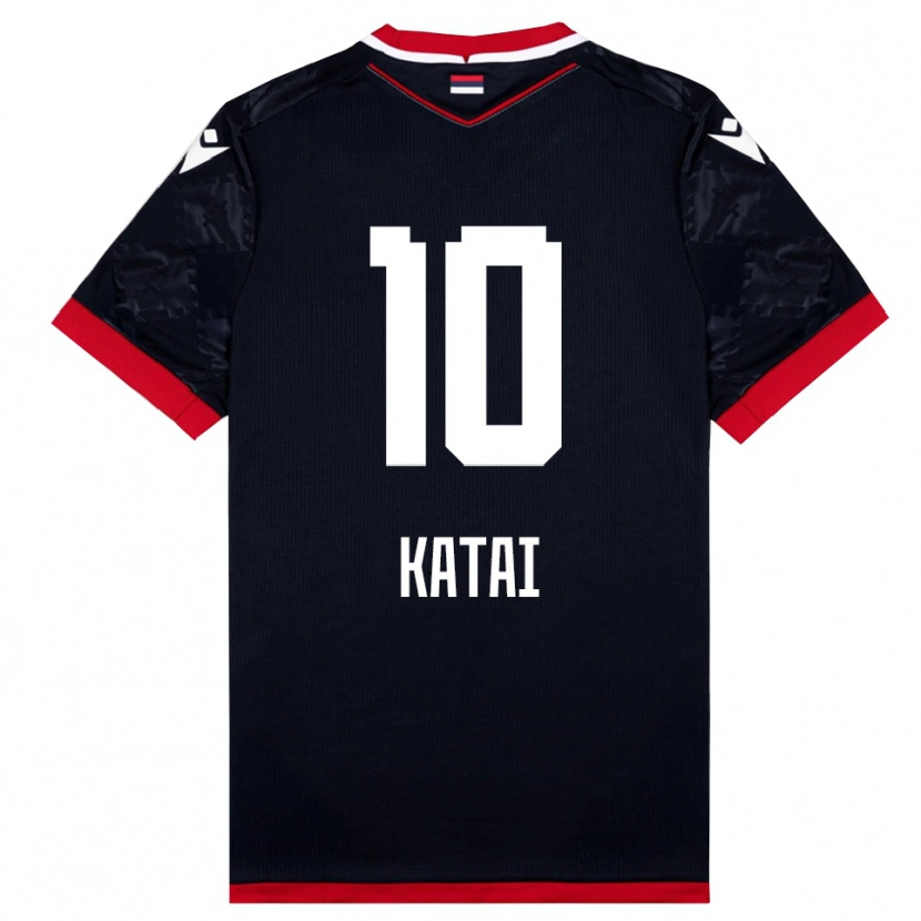 Danxen Kinderen Aleksandar Katai #10 Zwart Rood Uitshirt Uittenue 2025/26 T-Shirt