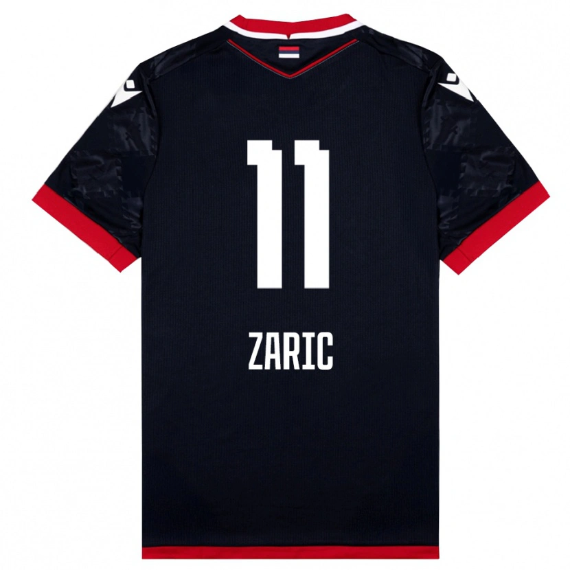 Danxen Kinderen Luka Zaric #11 Zwart Rood Uitshirt Uittenue 2025/26 T-Shirt
