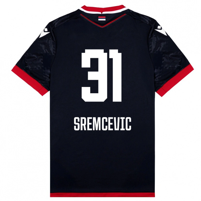 Danxen Kinderen Uros Sremcevic #31 Zwart Rood Uitshirt Uittenue 2025/26 T-Shirt
