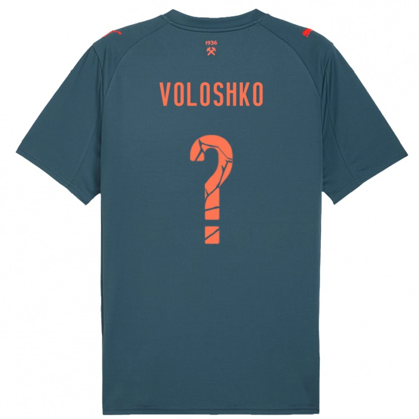 Danxen Kinderen Yevgeniy Voloshko #0 Donkerblauw Rood Uitshirt Uittenue 2025/26 T-Shirt