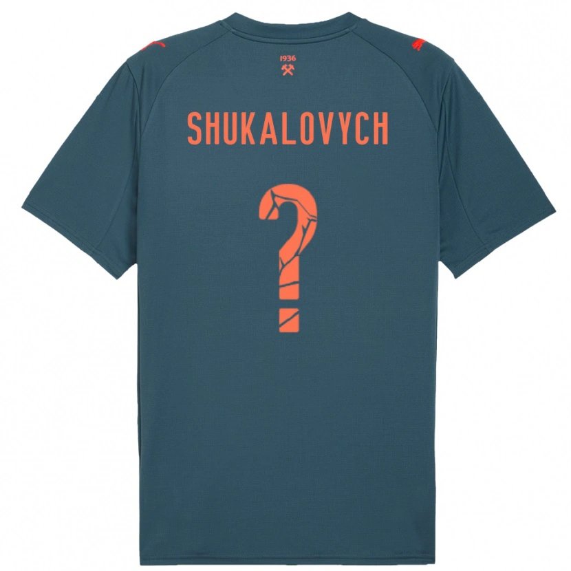 Danxen Kinderen Stanislav Shukalovych #0 Donkerblauw Rood Uitshirt Uittenue 2025/26 T-Shirt