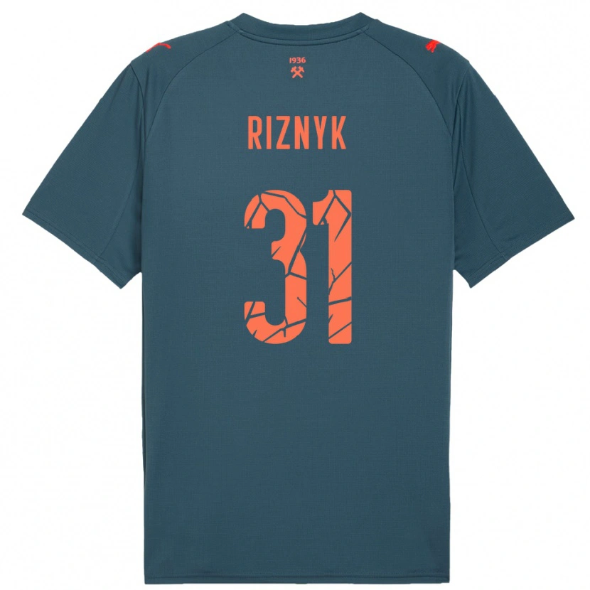 Danxen Kinderen Dmytro Riznyk #31 Donkerblauw Rood Uitshirt Uittenue 2025/26 T-Shirt
