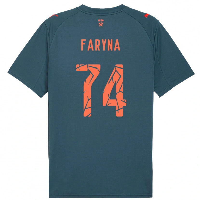 Danxen Kinderen Maryan Faryna #74 Donkerblauw Rood Uitshirt Uittenue 2025/26 T-Shirt