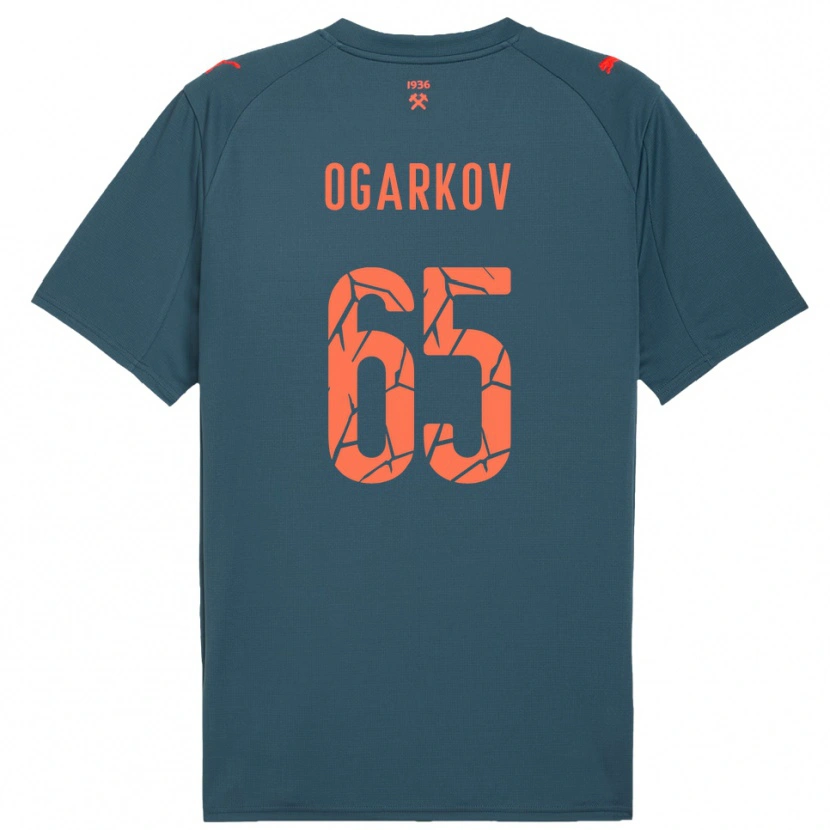 Danxen Kinderen Mykola Ogarkov #65 Donkerblauw Rood Uitshirt Uittenue 2025/26 T-Shirt