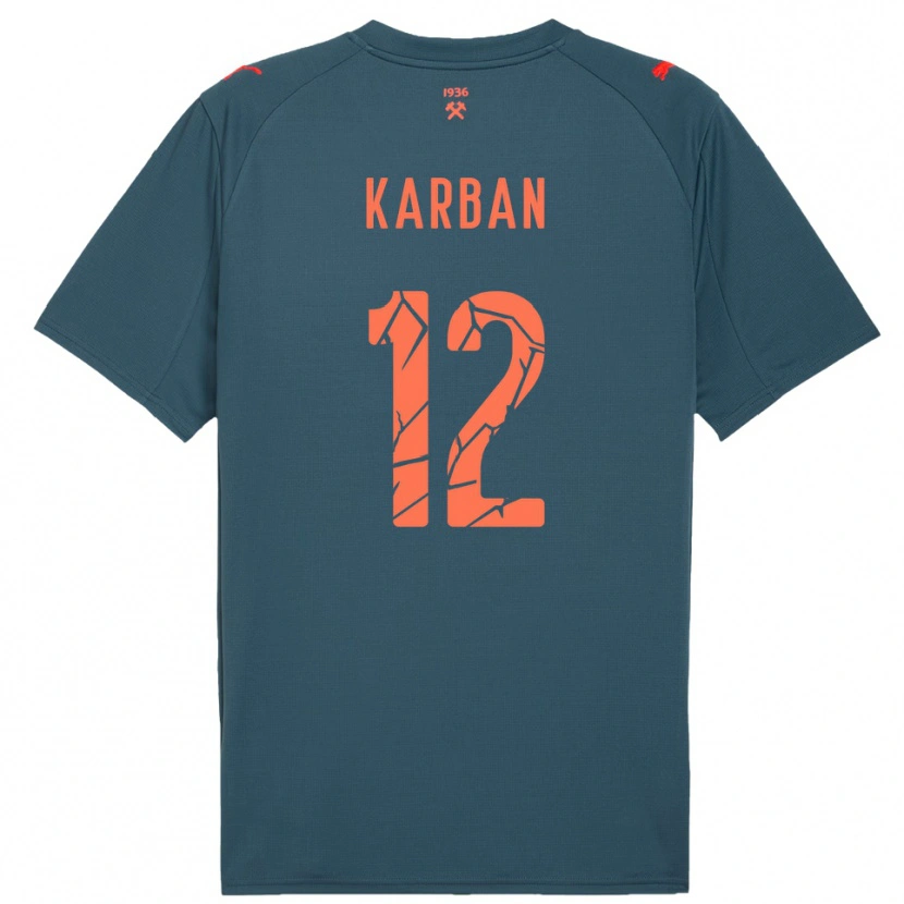 Danxen Kinderen Yevheniia Karban #12 Donkerblauw Rood Uitshirt Uittenue 2025/26 T-Shirt