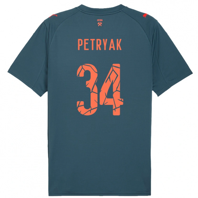 Danxen Kinderen Ivan Petryak #34 Donkerblauw Rood Uitshirt Uittenue 2025/26 T-Shirt