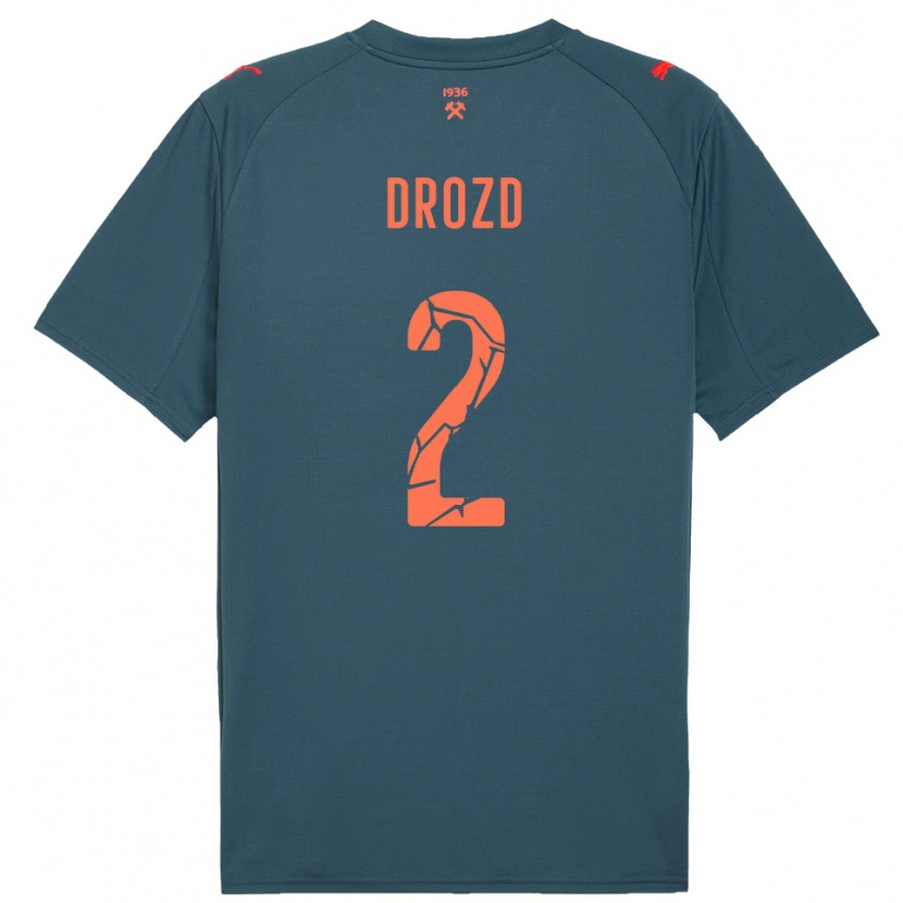 Danxen Kinderen Anton Drozd #2 Donkerblauw Rood Uitshirt Uittenue 2025/26 T-Shirt