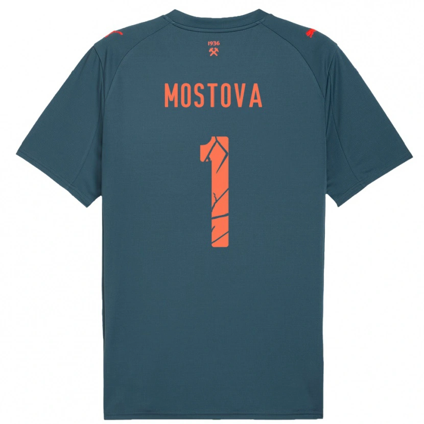 Danxen Kinderen Inha Mostova #1 Donkerblauw Rood Uitshirt Uittenue 2025/26 T-Shirt