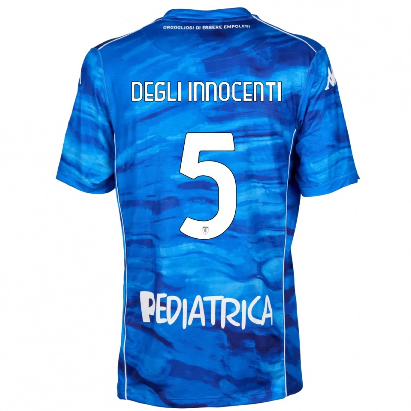 Danxen Heren Duccio Degli Innocenti #5 Blauw Wit Thuisshirt Thuistenue 2025/26 T-Shirt