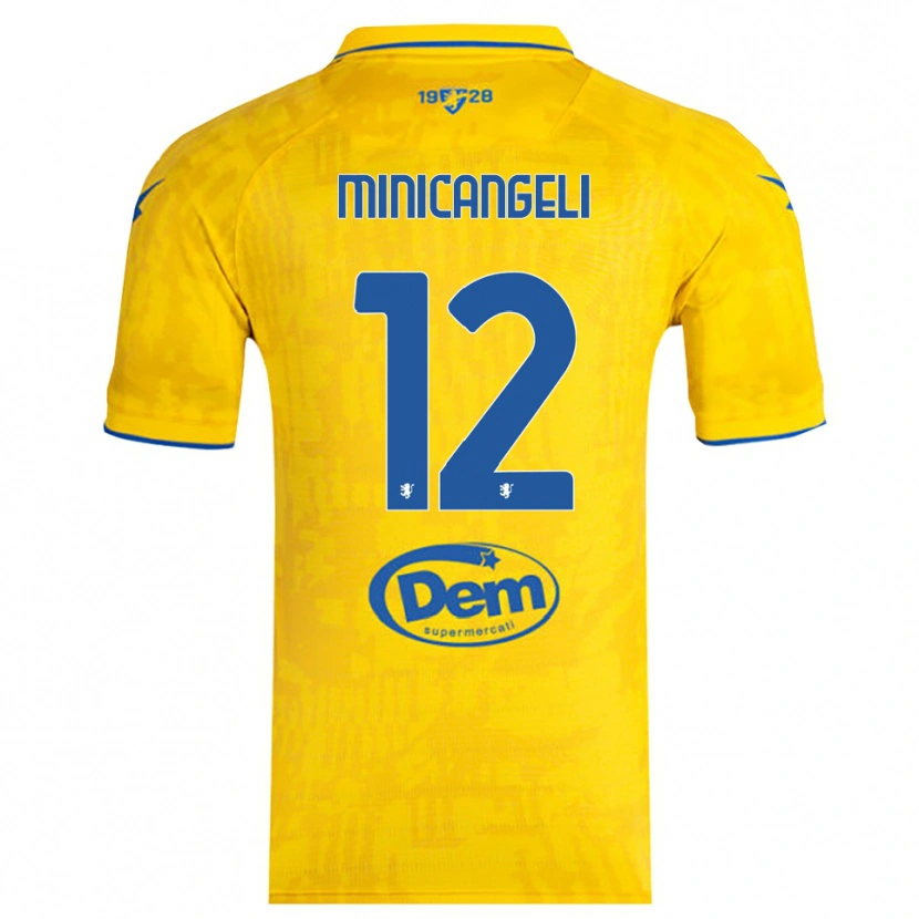 Danxen Heren Francesco Minicangeli #12 Geel Blauw Thuisshirt Thuistenue 2025/26 T-Shirt