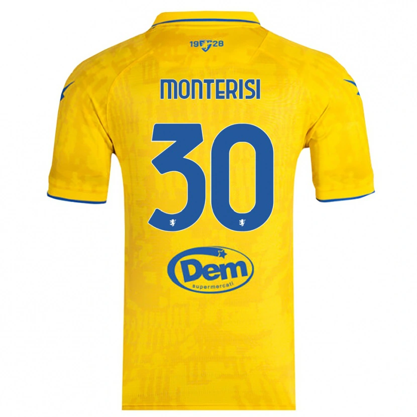 Danxen Heren Ilario Monterisi #30 Geel Blauw Thuisshirt Thuistenue 2025/26 T-Shirt