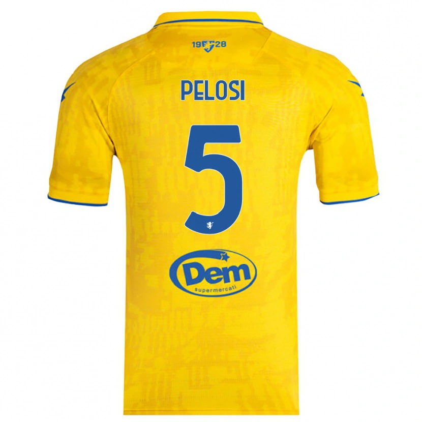 Danxen Heren Dario Pelosi #5 Geel Blauw Thuisshirt Thuistenue 2025/26 T-Shirt