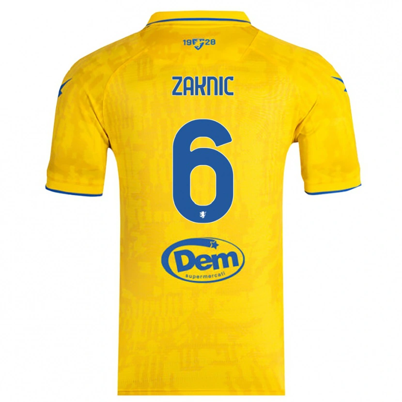 Danxen Heren Lazar Zaknic #6 Geel Blauw Thuisshirt Thuistenue 2025/26 T-Shirt