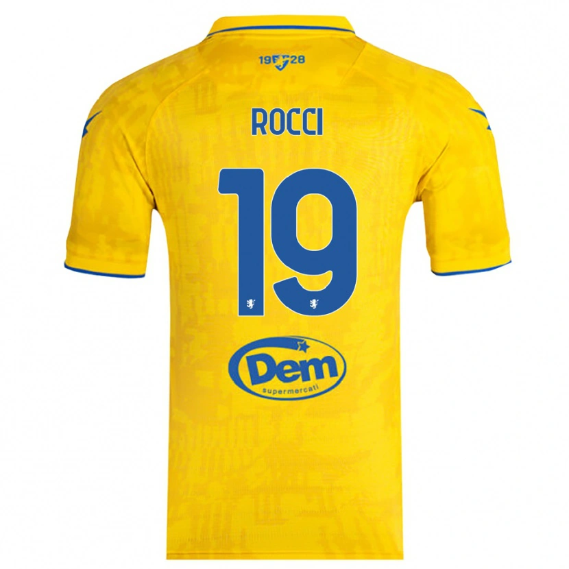 Danxen Heren Valerio Rocci #19 Geel Blauw Thuisshirt Thuistenue 2025/26 T-Shirt